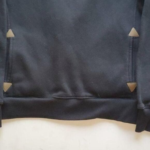 Lee Han Ton Sz. M Black Pullover Kangaroo Pockets Cinched Neck Sweatshirt - Picture 4 of 10